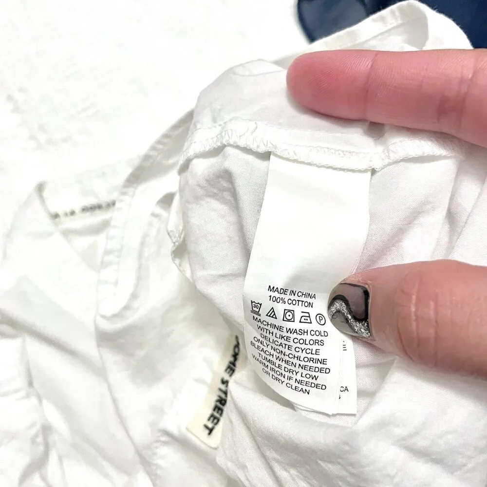 Kate Spade Broome Street White Poplin Flutter Sleeve Top Size XS